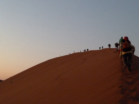 Climbing the dunes in Namibia (c) Toni White