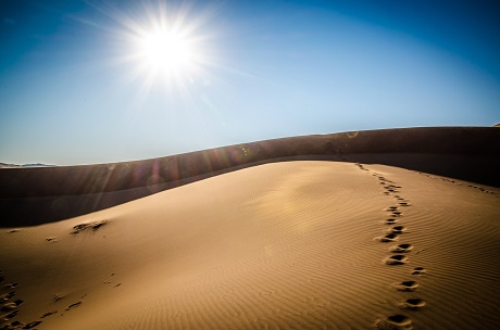Sand dune climb, Namibia (Getting Stamped)